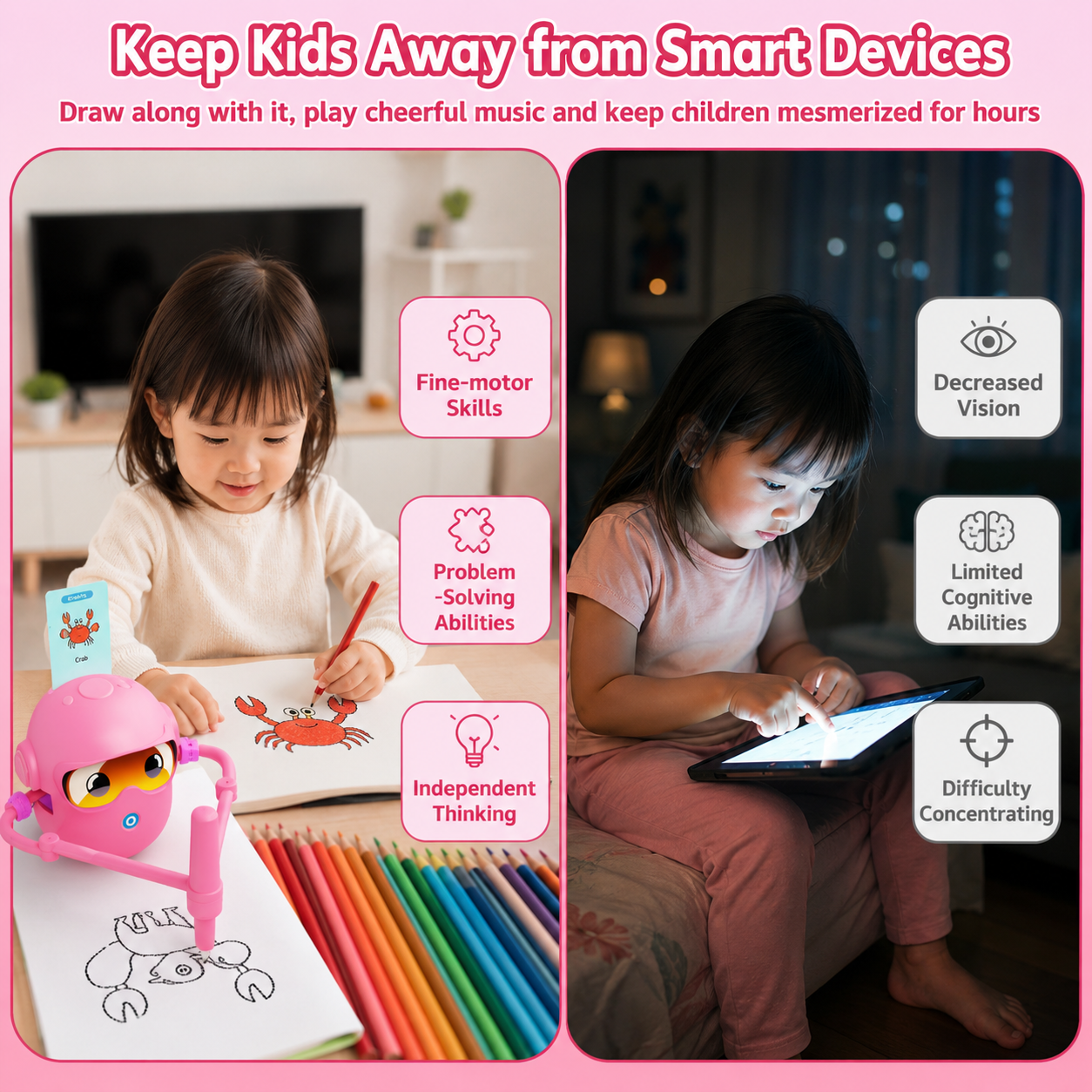 SparkSeason SketchBot for Kids -screen free Activity