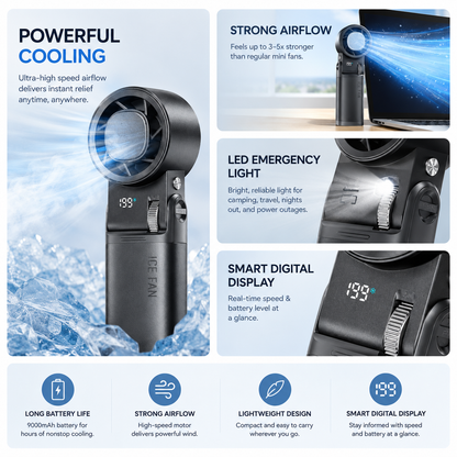 SparkSeasons™ GlacierPro LED Cooling Fan