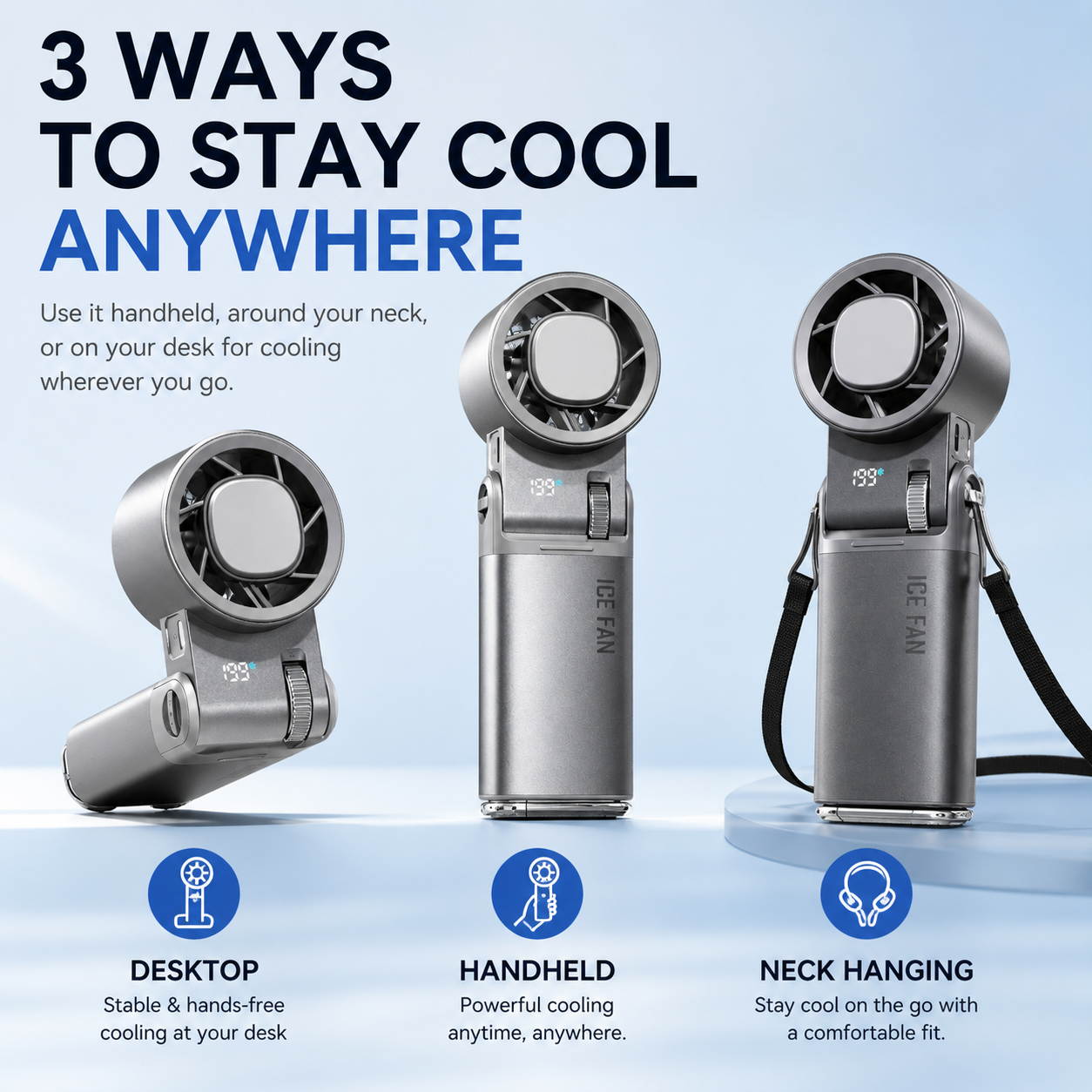 SparkSeasons™ GlacierPro LED Cooling Fan