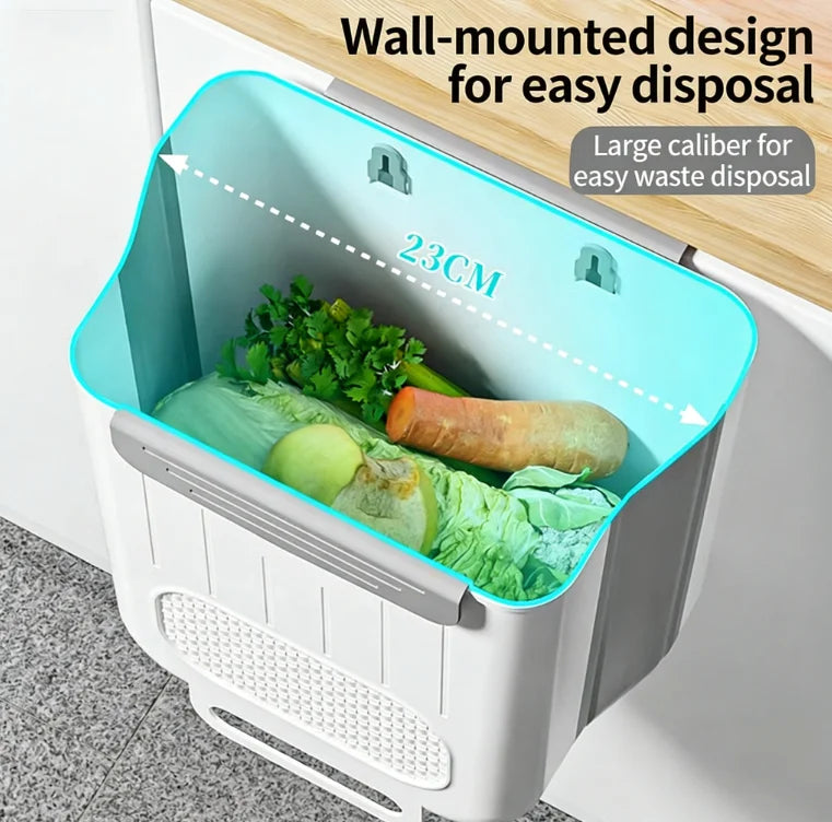 Elevate Your Kitchen Organization with Our Stylish Wall Mounted Folding Trash Can - Perfect for Cabinets and Space-Saving Solutions!