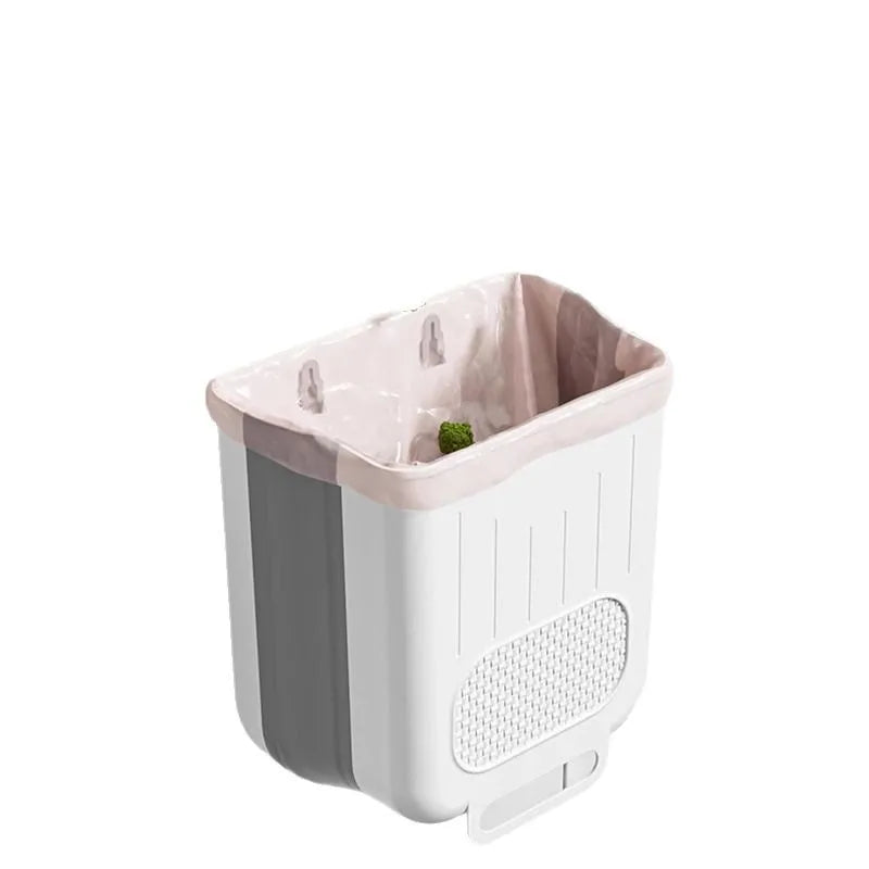 Elevate Your Kitchen Organization with Our Stylish Wall Mounted Folding Trash Can - Perfect for Cabinets and Space-Saving Solutions!