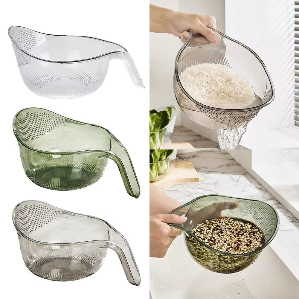 Versatile Rice Washing Colander - Perfect for Fruits, Vegetables, and More!