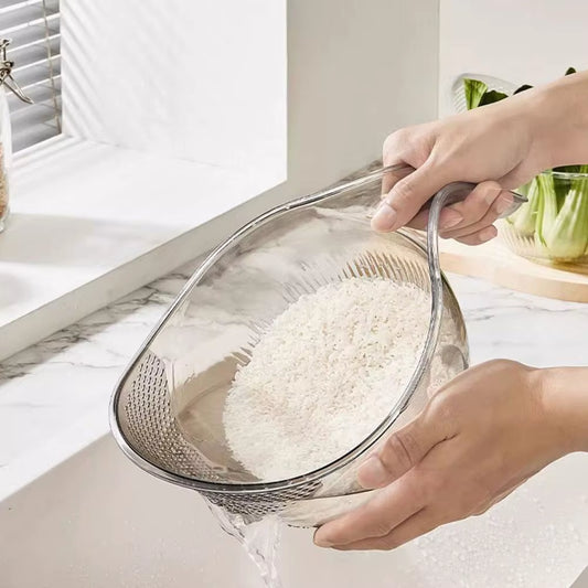 Versatile Rice Washing Colander - Perfect for Fruits, Vegetables, and More!