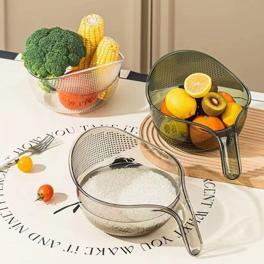 Versatile Rice Washing Colander - Perfect for Fruits, Vegetables, and More!