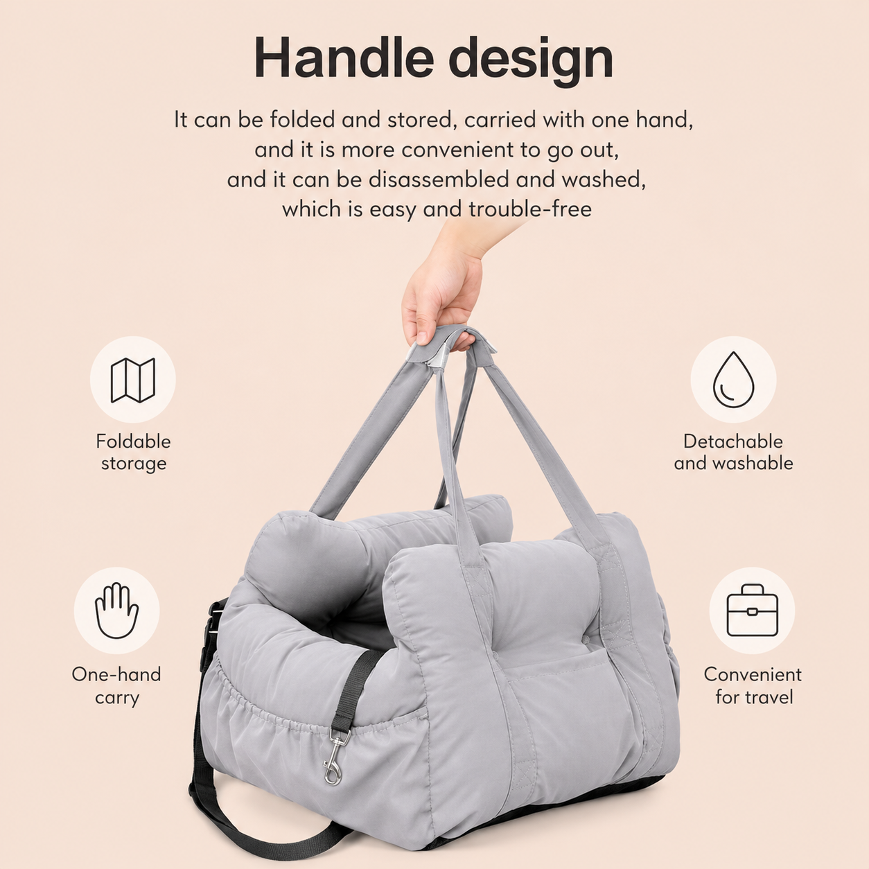 SparkSeasons™ CozyRide Safety Pet Car Seat