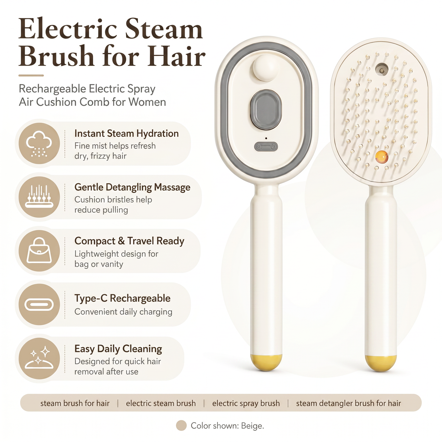SparkSeasons™ ScalpMist Pro™ Hair Care Brush