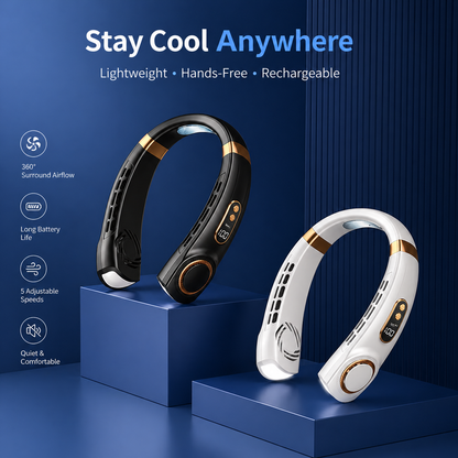 SparkSeasons™ Bladeless Neck Fan — Hands-Free Cooling Anywhere