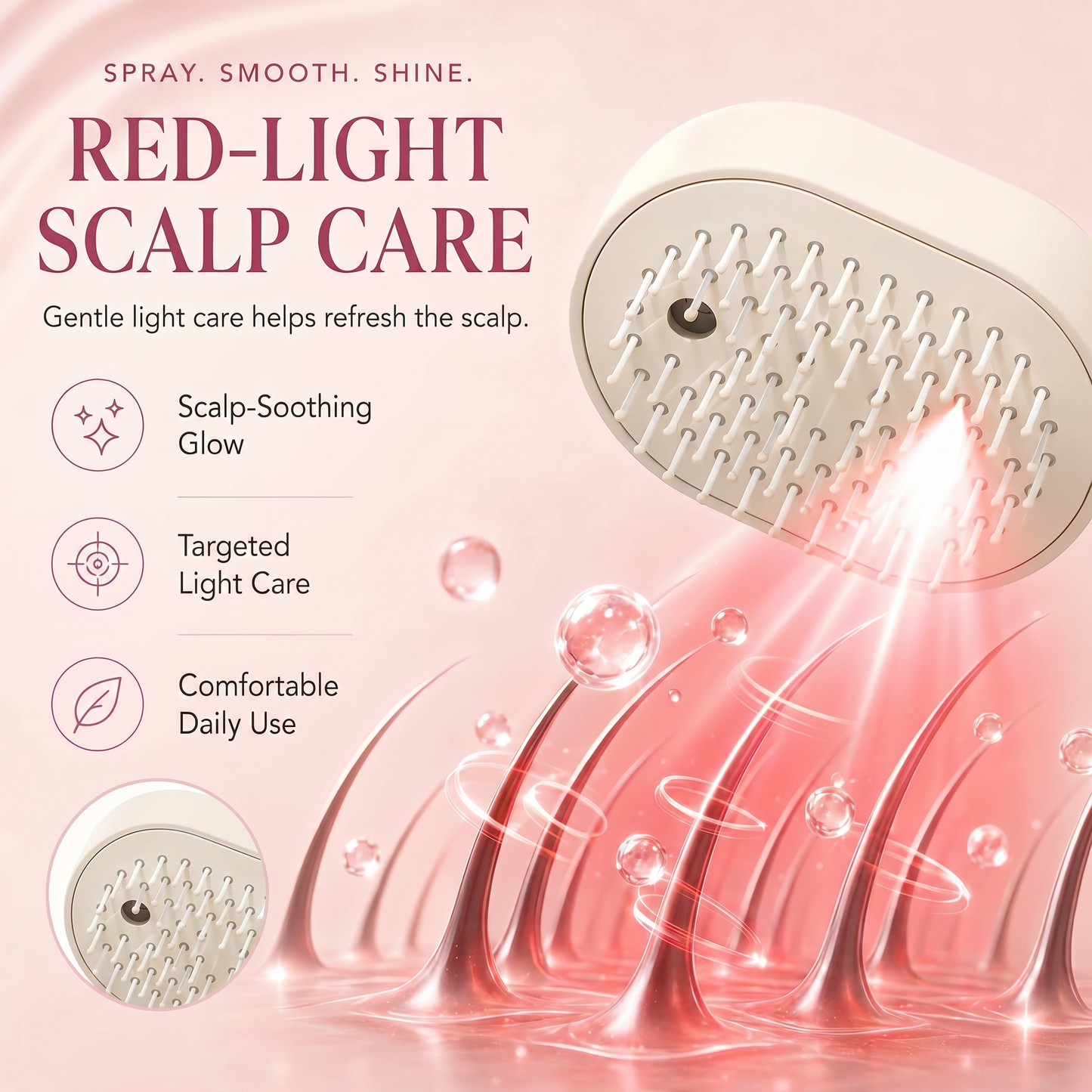 SparkSeasons™ ScalpMist Pro™ Hair Care Brush